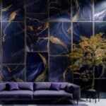 Panou decorativ premium Purple Gold Edition pentru perete interior